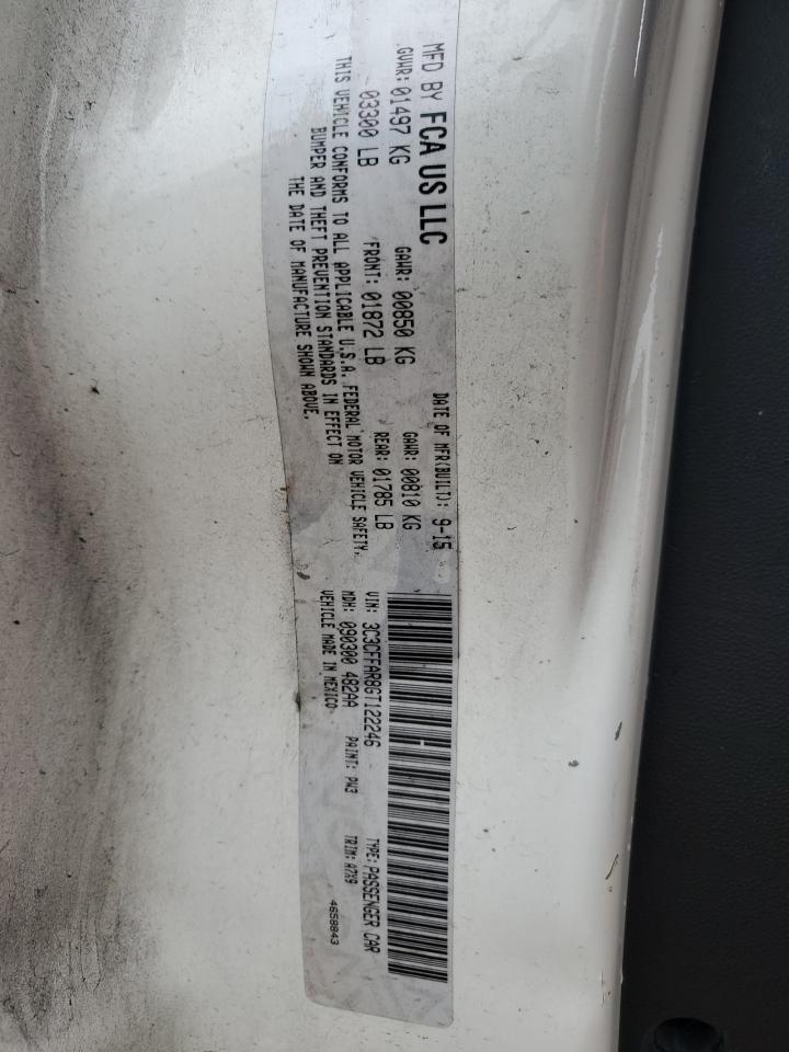 2016 Fiat 500 Pop VIN: 3C3CFFAR8GT122246 Lot: 93256515