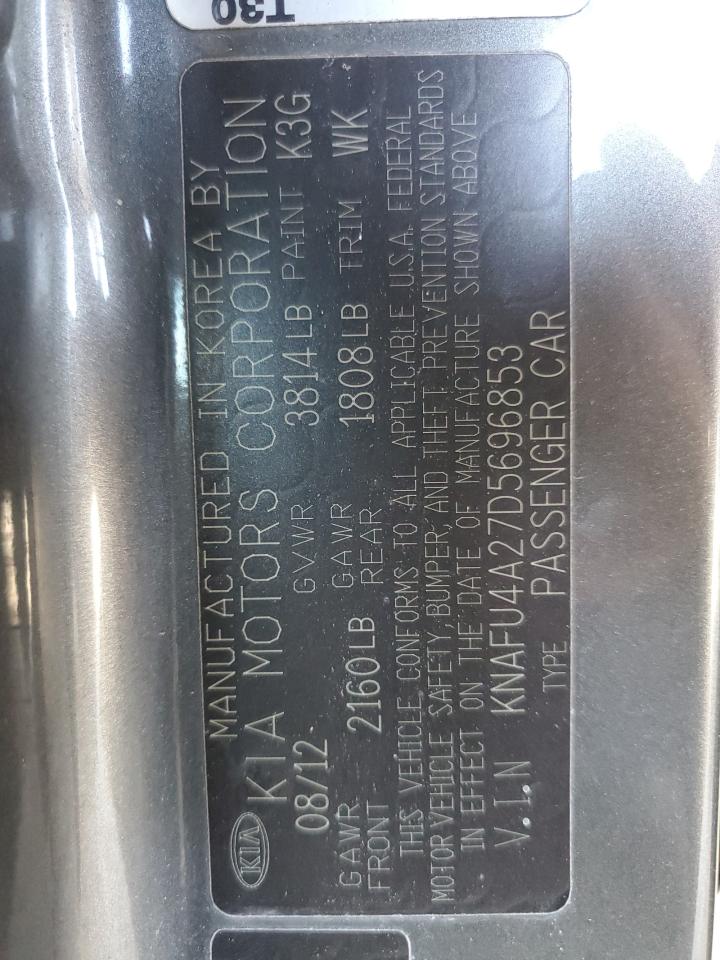 2013 Kia Forte Ex VIN: KNAFU4A27D5696853 Lot: 92403675