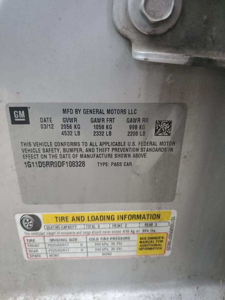 2013 Chevrolet Malibu 1Lt VIN: 1G11D5RR9DF108328 Lot: 93466485