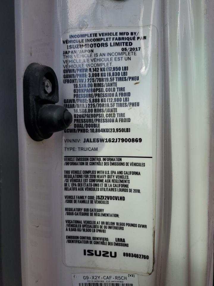 2018 Isuzu Nqr VIN: JALE5W162J7900869 Lot: 91394175