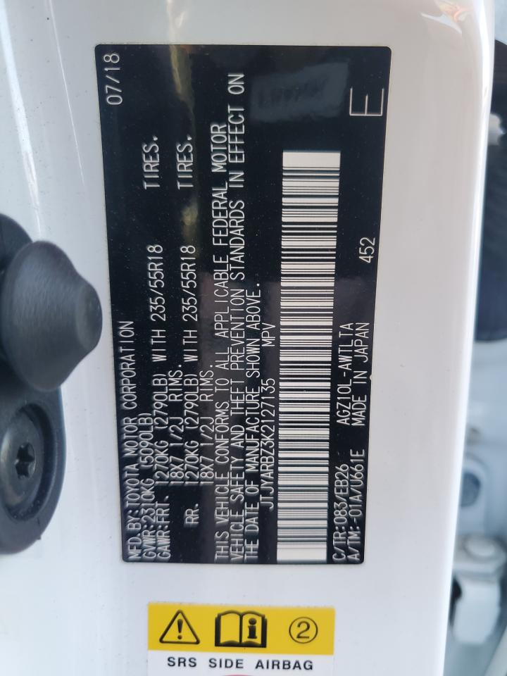 2019 Lexus Nx 300 Base VIN: JTJYARBZ3K2127135 Lot: 92421395