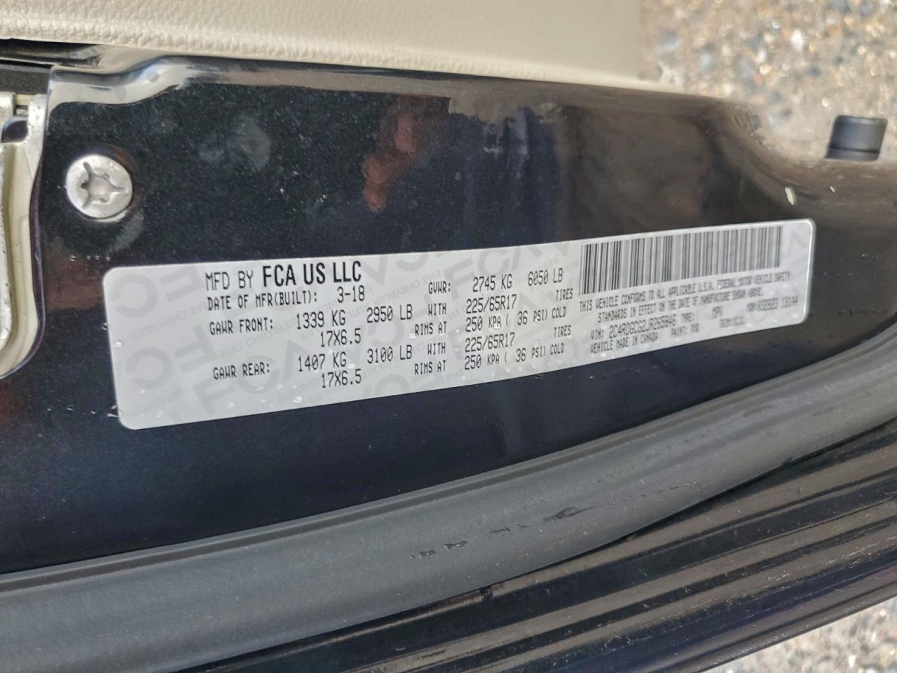 2018 Dodge Grand Caravan Sxt VIN: 2C4RDGCG2JR265846 Lot: 94508785