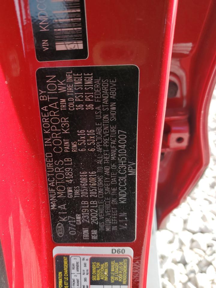 2017 Kia Niro Ex VIN: KNDCC3LC3H5104007 Lot: 93482895