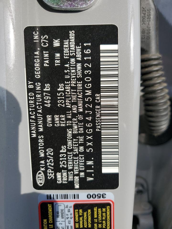 2021 Kia K5 Gt Line VIN: 5XXG64J25MG032161 Lot: 91224485