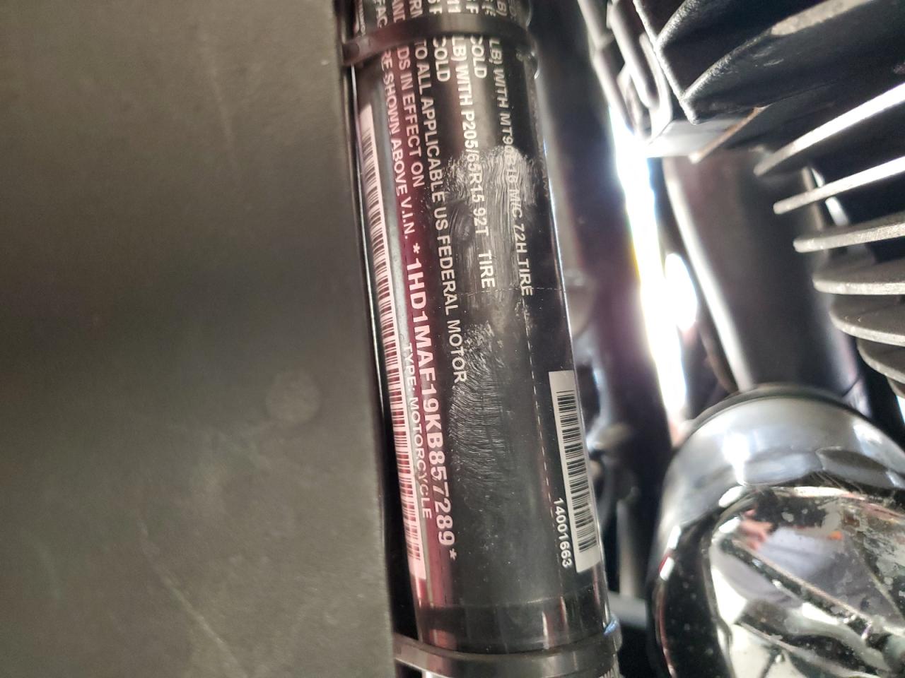 2019 Harley-Davidson Flhtcutg VIN: 1HD1MAF19KB857289 Lot: 92673495