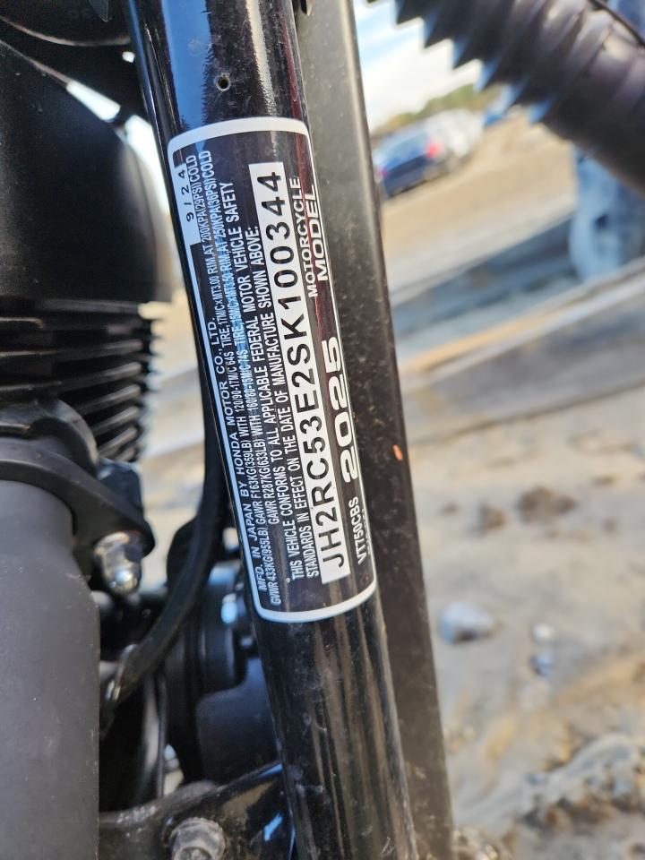 2025 Honda Vt750 C2B VIN: JH2RC53E2SK100344 Lot: 90699105