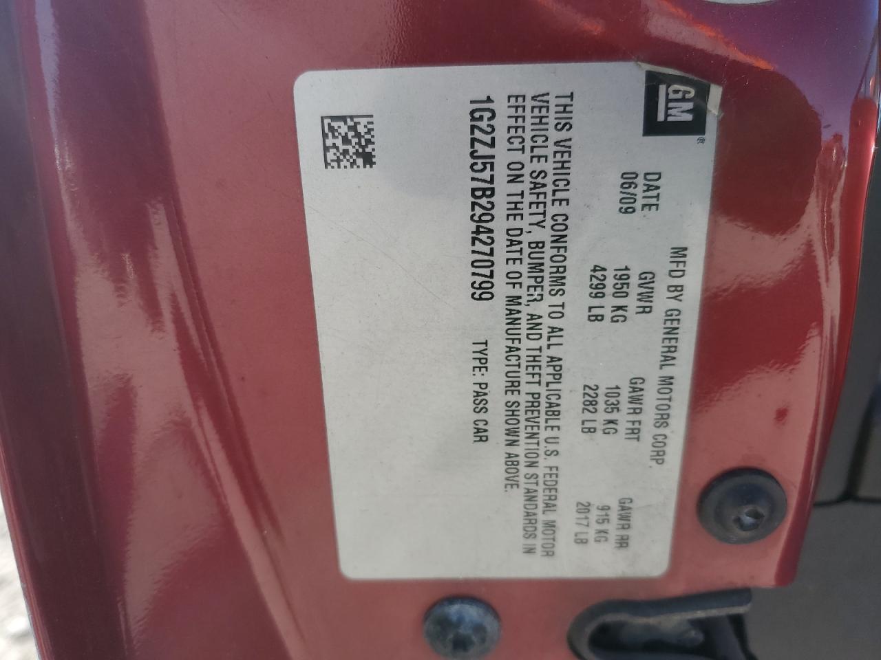 2009 Pontiac G6 VIN: 1G2ZJ57B294270799 Lot: 92237595