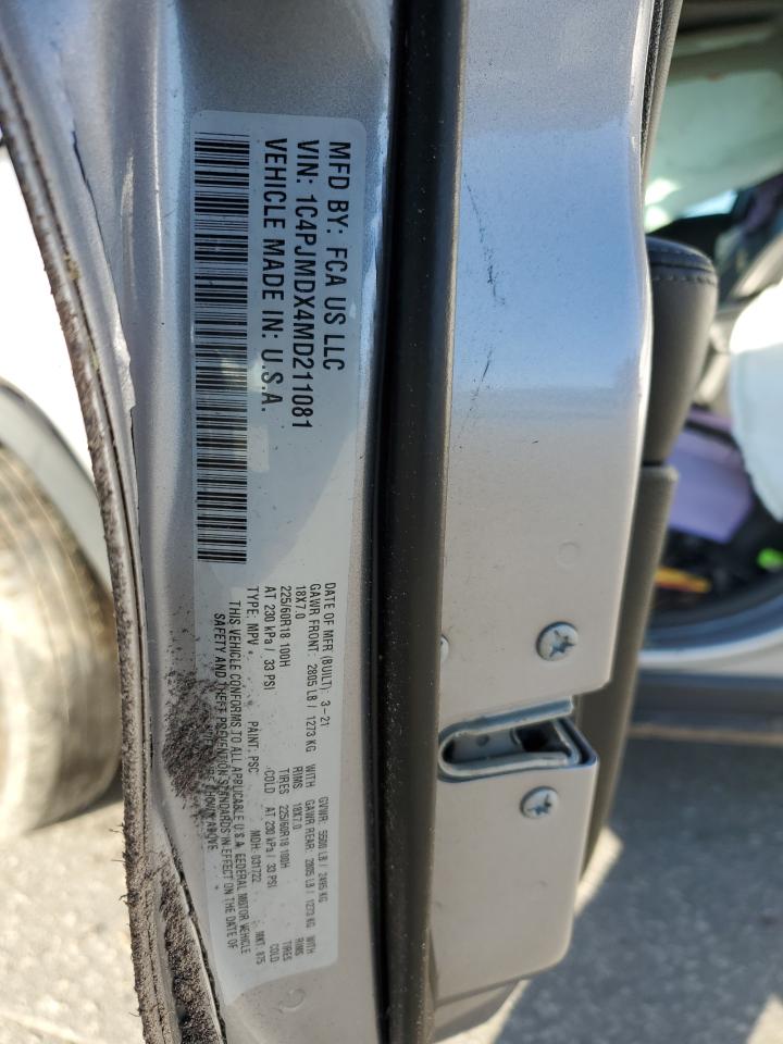 2021 Jeep Cherokee Limited VIN: 1C4PJMDX4MD211081 Lot: 92683275