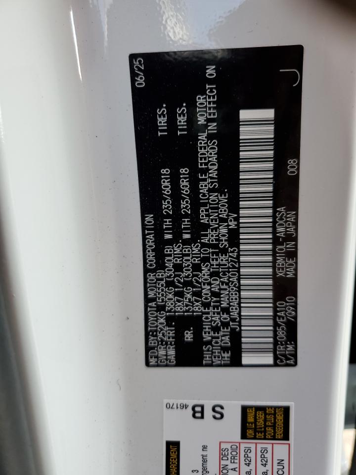 2025 Lexus Rz 300E VIN: JTJABABB9SA012743 Lot: 91300535