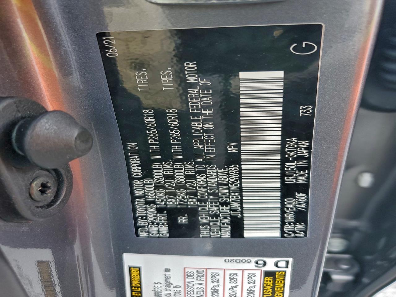 2021 Lexus Gx 460 Premium VIN: JTJAM7BX1M5296986 Lot: 94572705