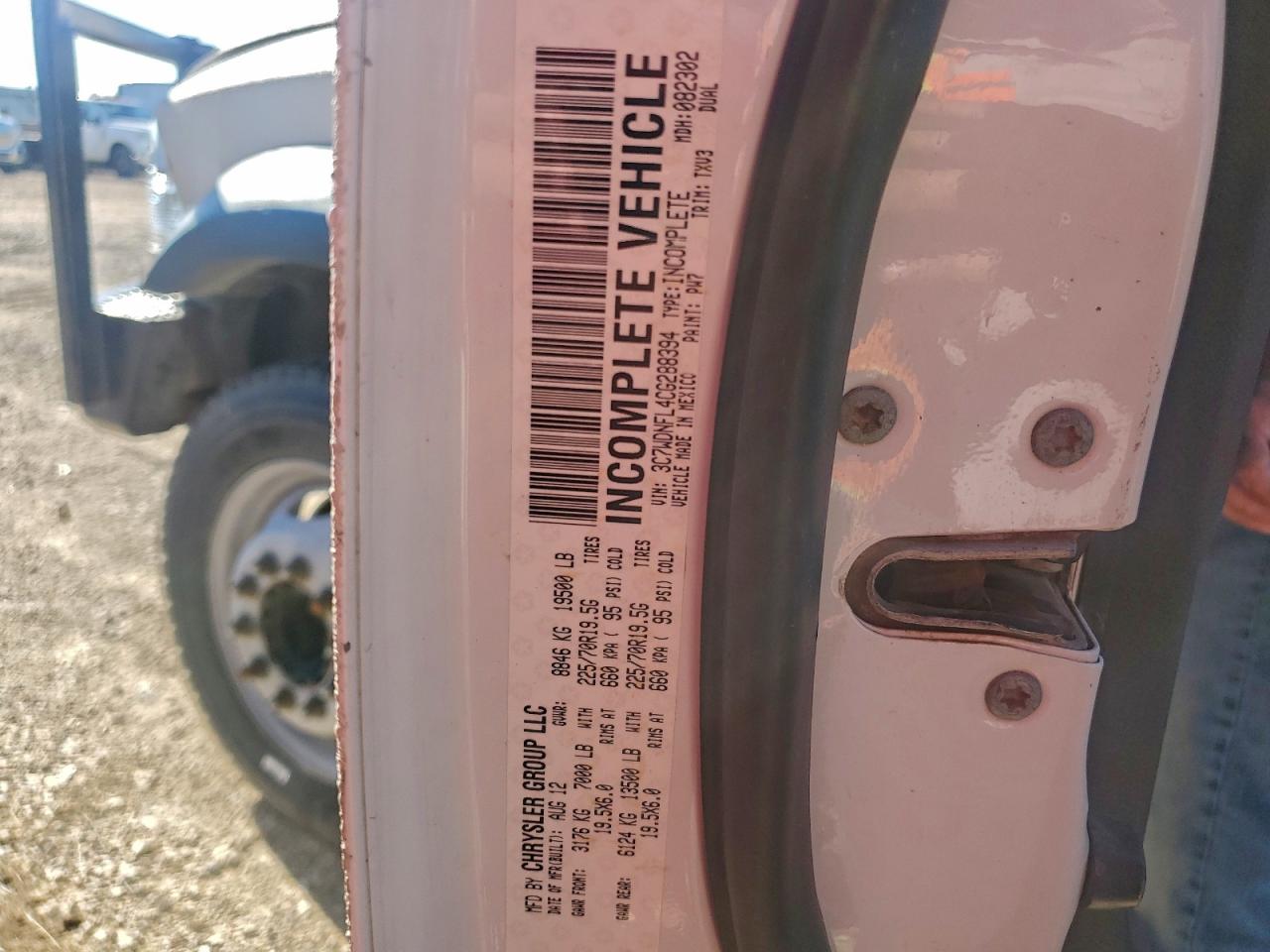 2012 Dodge Ram 5500 St VIN: 3C7WDNFL4CG288394 Lot: 94482075