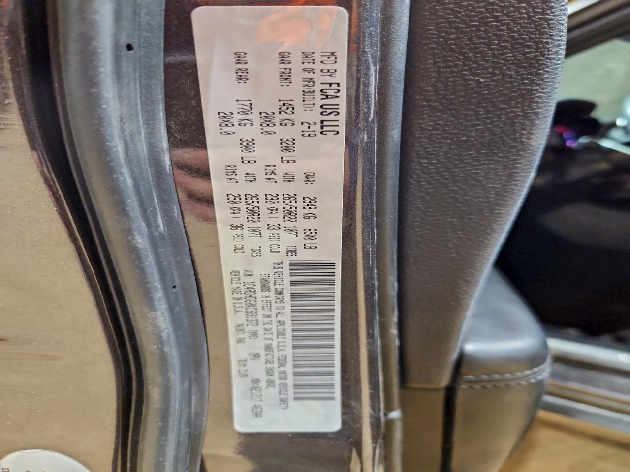 2019 Dodge Durango Gt VIN: 1C4RDHDG0KC691372 Lot: 94135705