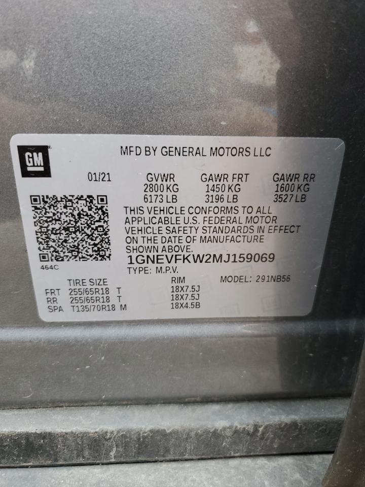 2021 Chevrolet Traverse Ls VIN: 1GNEVFKW2MJ159069 Lot: 93294895