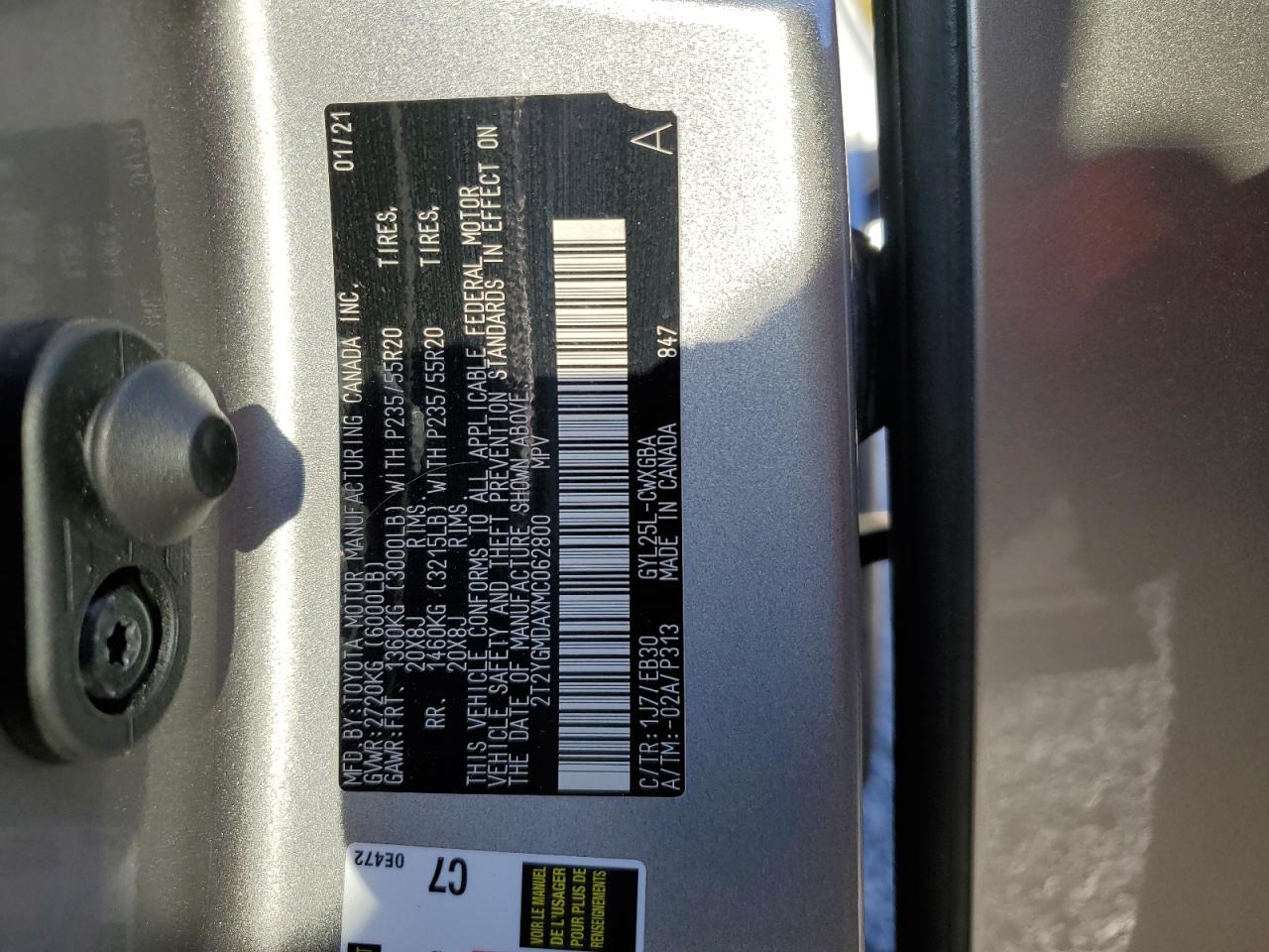 2021 Lexus Rx 450H F Sport VIN: 2T2YGMDAXMC062800 Lot: 92389335