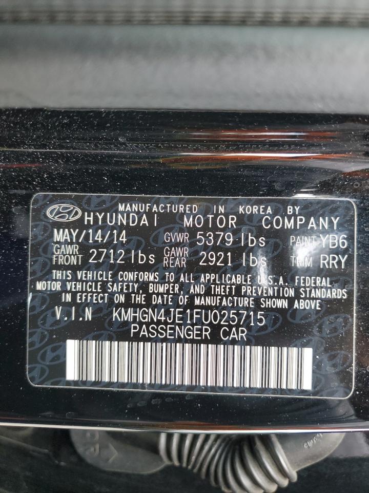 2015 Hyundai Genesis 3.8L VIN: KMHGN4JE1FU025715 Lot: 92105295