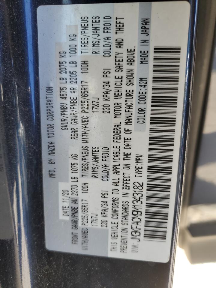 2021 Mazda Cx-5 Touring VIN: JM3KFACM9M1343182 Lot: 91912705