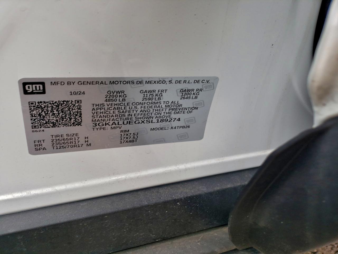 2025 GMC Terrain Elevation VIN: 3GKALUEGXSL189274 Lot: 93397105