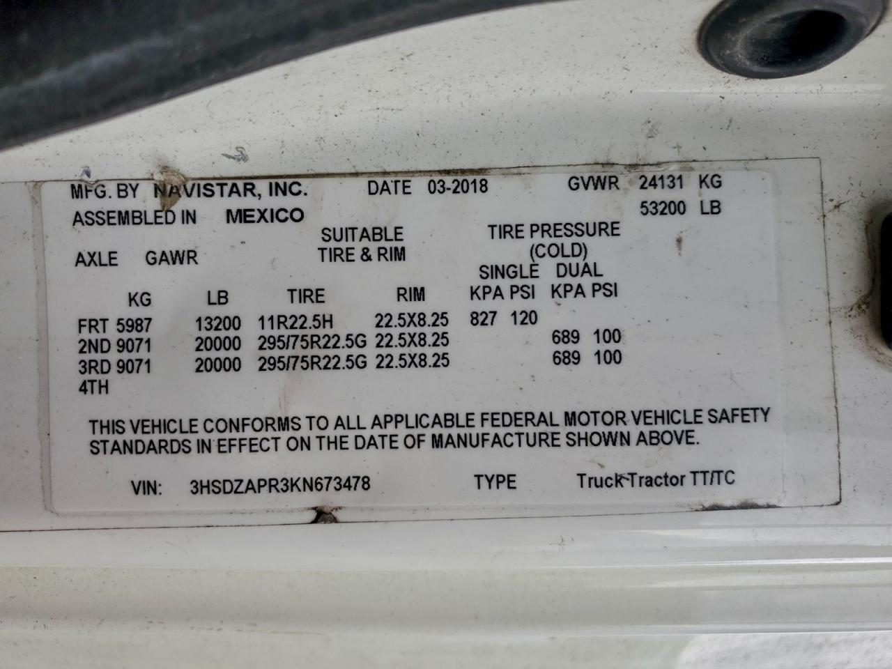 2019 International Lt625 VIN: 3HSDZAPR3KN673478 Lot: 93498375