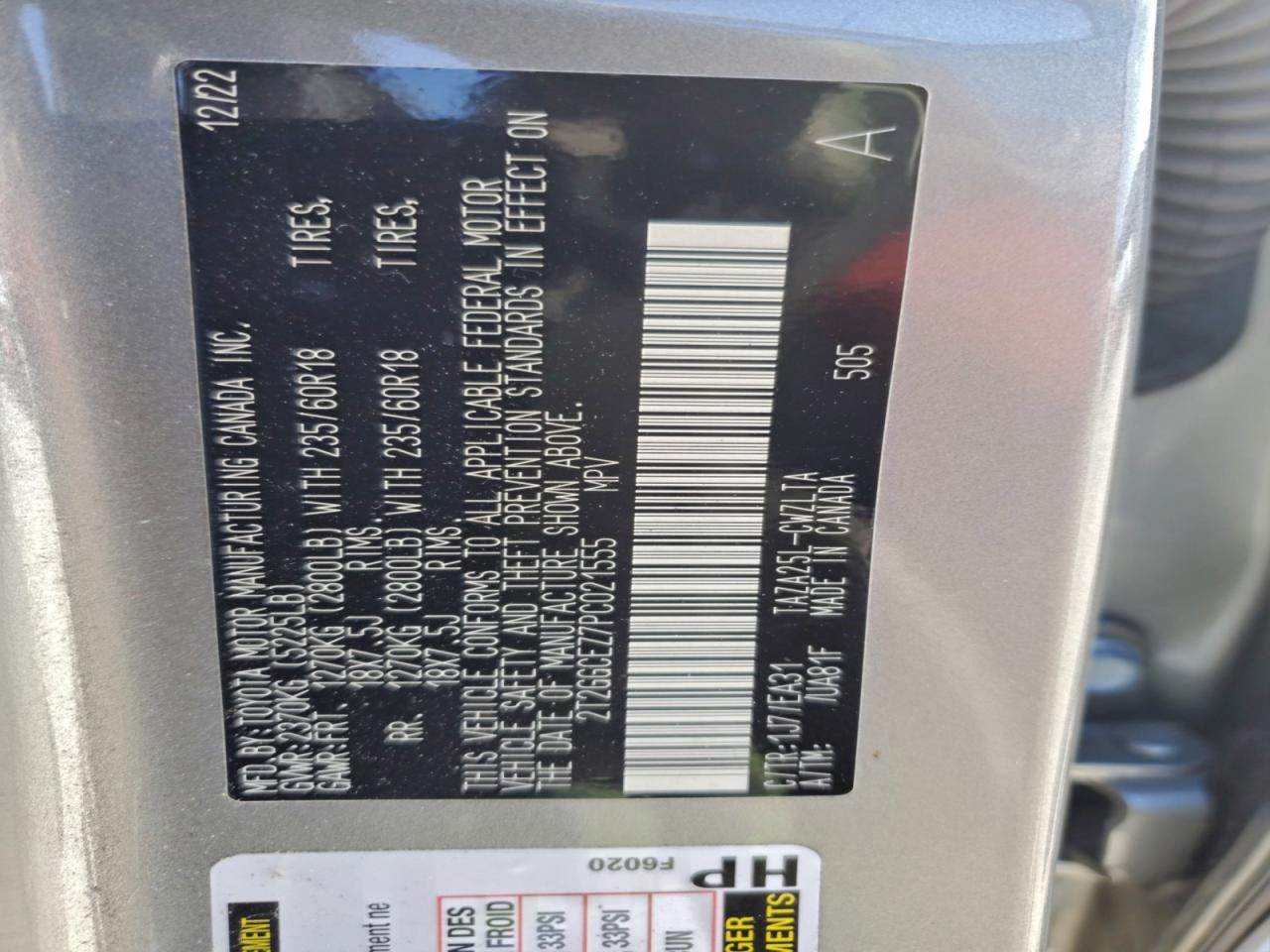 2023 Lexus Nx 350 VIN: 2T2GGCEZ7PC021555 Lot: 94175935