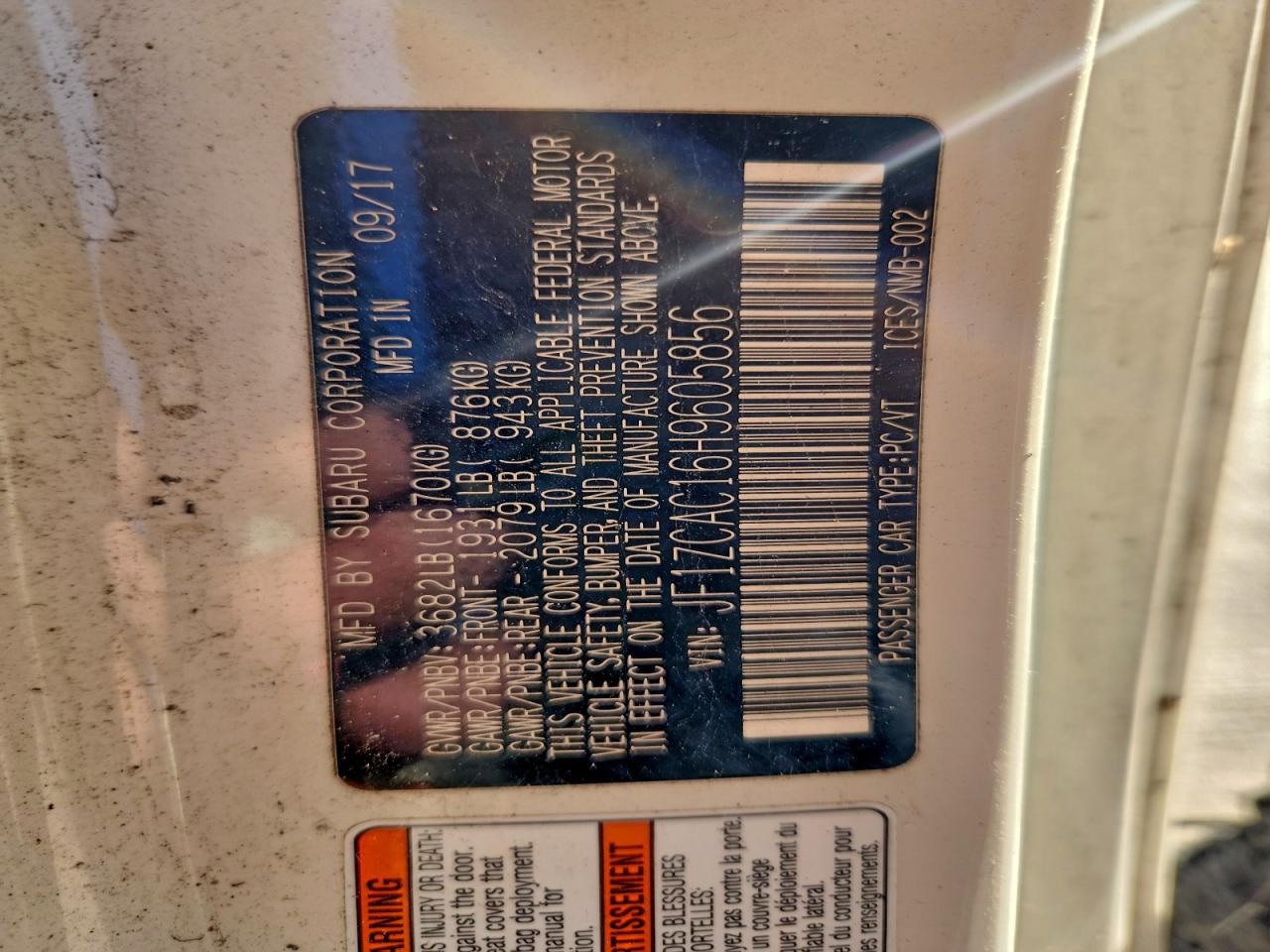 2017 Subaru Brz 2.0 Limited VIN: JF1ZCAC16H9605856 Lot: 94436195