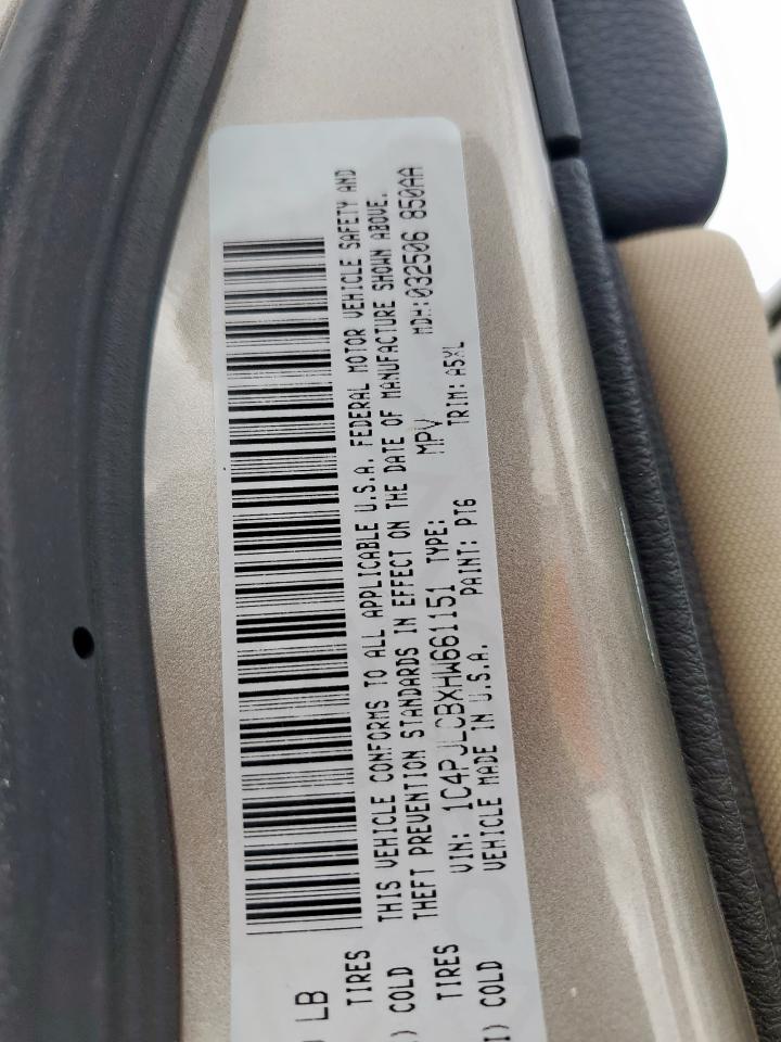 2017 Jeep Cherokee Latitude VIN: 1C4PJLCBXHW661151 Lot: 93094325