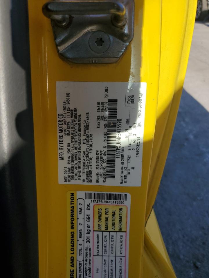 2015 Ford Mustang VIN: 1FATP8UH4F5415590 Lot: 92234385