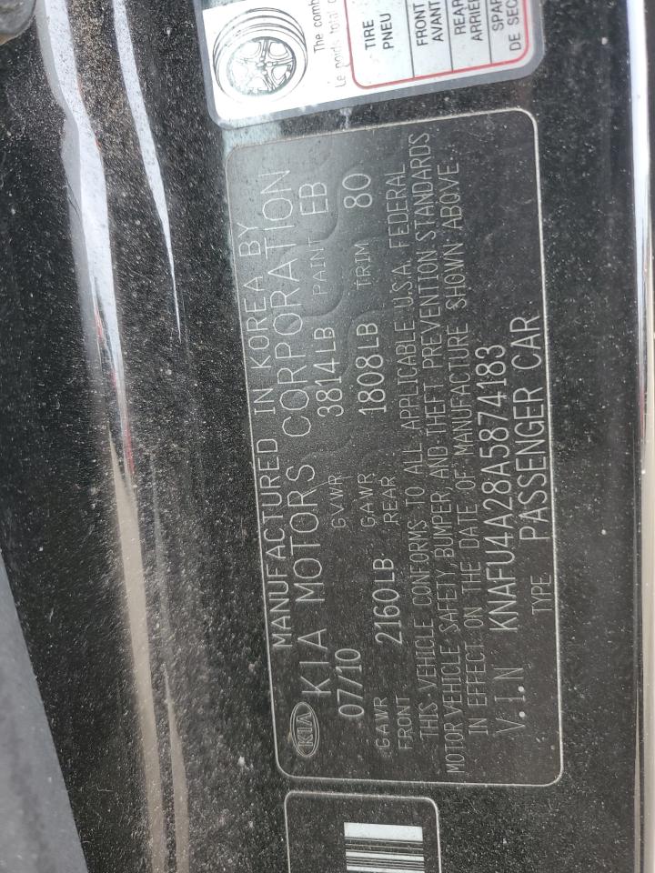 2010 Kia Forte Ex VIN: KNAFU4A28A5874183 Lot: 90350275