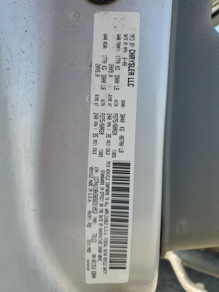 2008 Dodge Ram 1500 St VIN: 1D7HU18N38S631053 Lot: 93117305