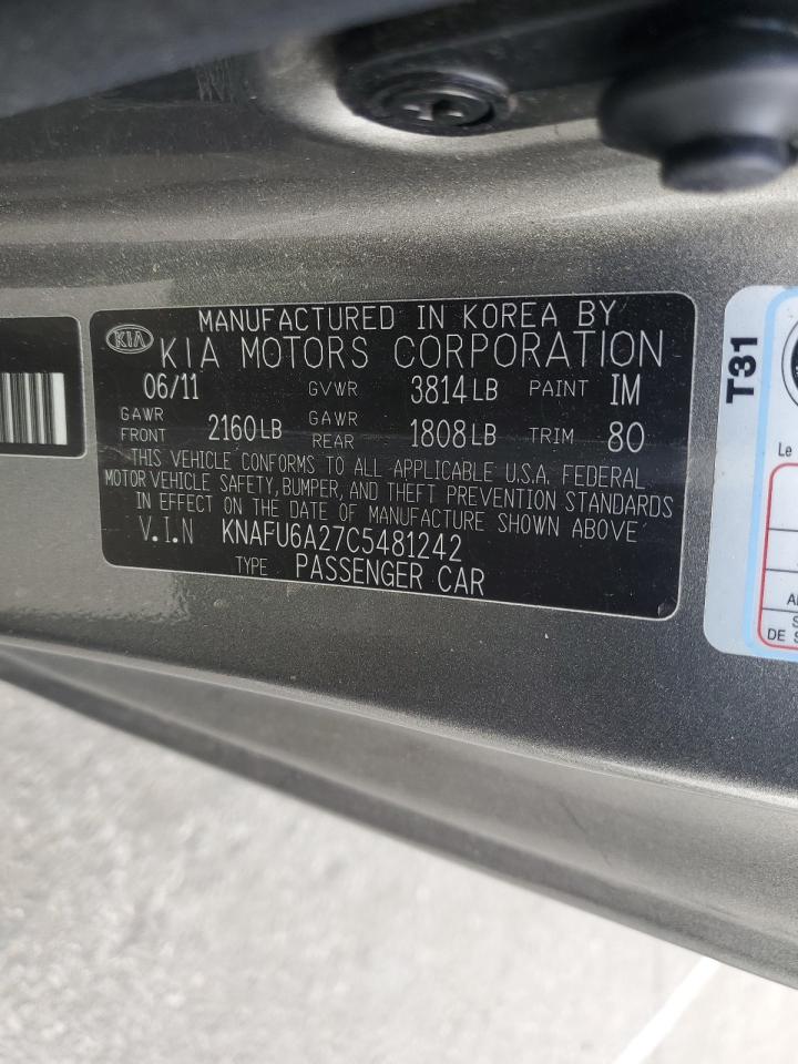 2012 Kia Forte Ex VIN: KNAFU6A27C5481242 Lot: 92584105