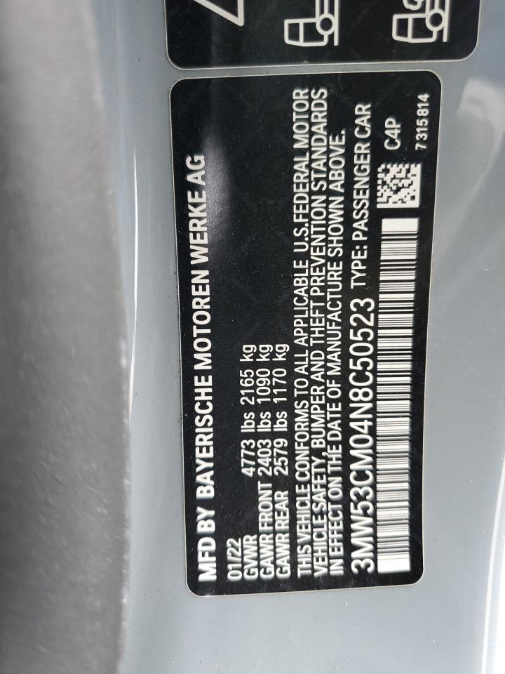 2022 BMW M240Xi VIN: 3MW53CM04N8C50523 Lot: 93621795
