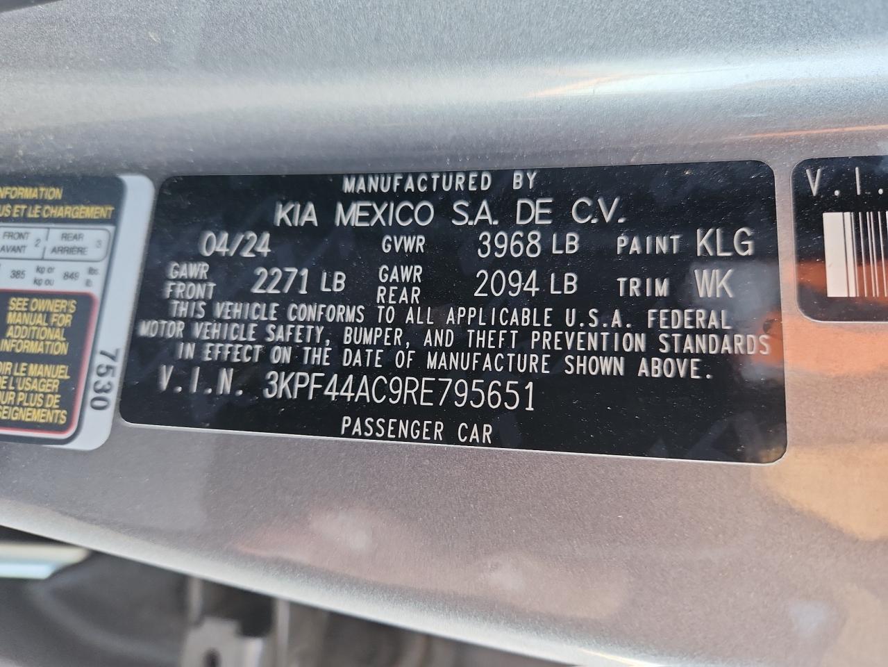 2024 Kia Forte Gt VIN: 3KPF44AC9RE795651 Lot: 91744515