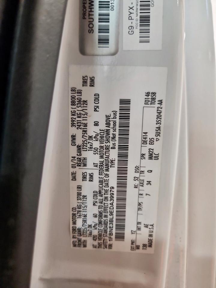 2014 Ford Econoline E350 Super Duty Wagon VIN: 1FBNE3BL9EDA39979 Lot: 92721495