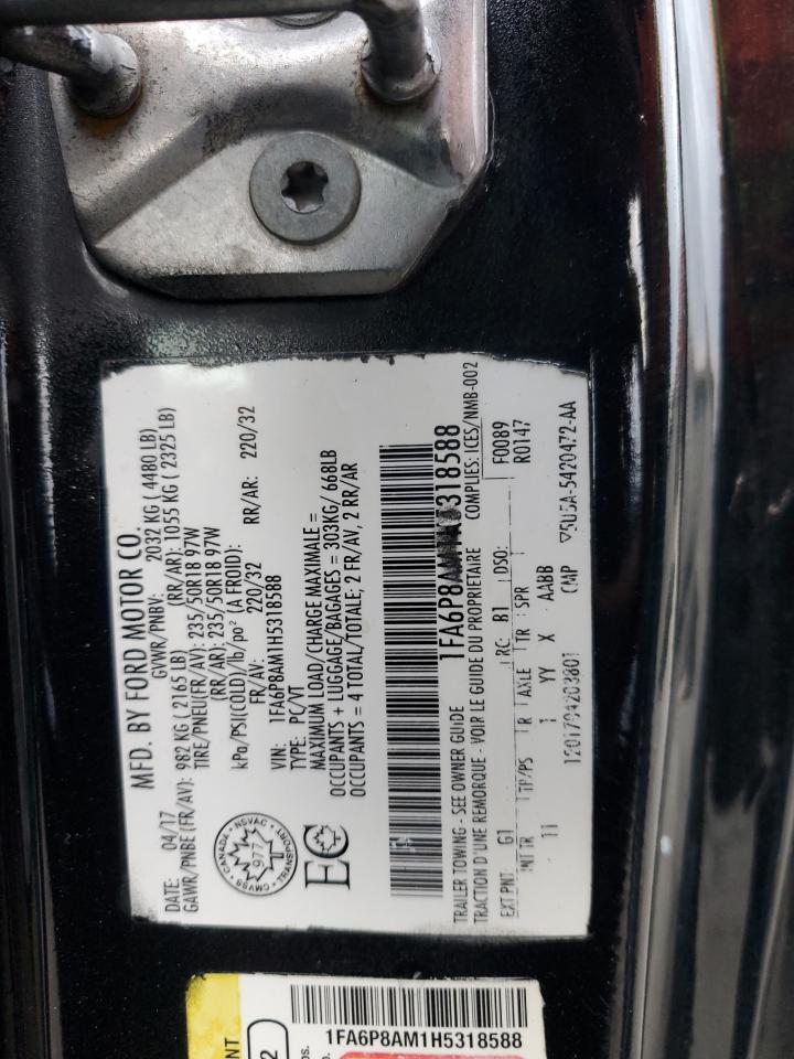 2017 Ford Mustang VIN: 1FA6P8AM1H5318588 Lot: 93720835
