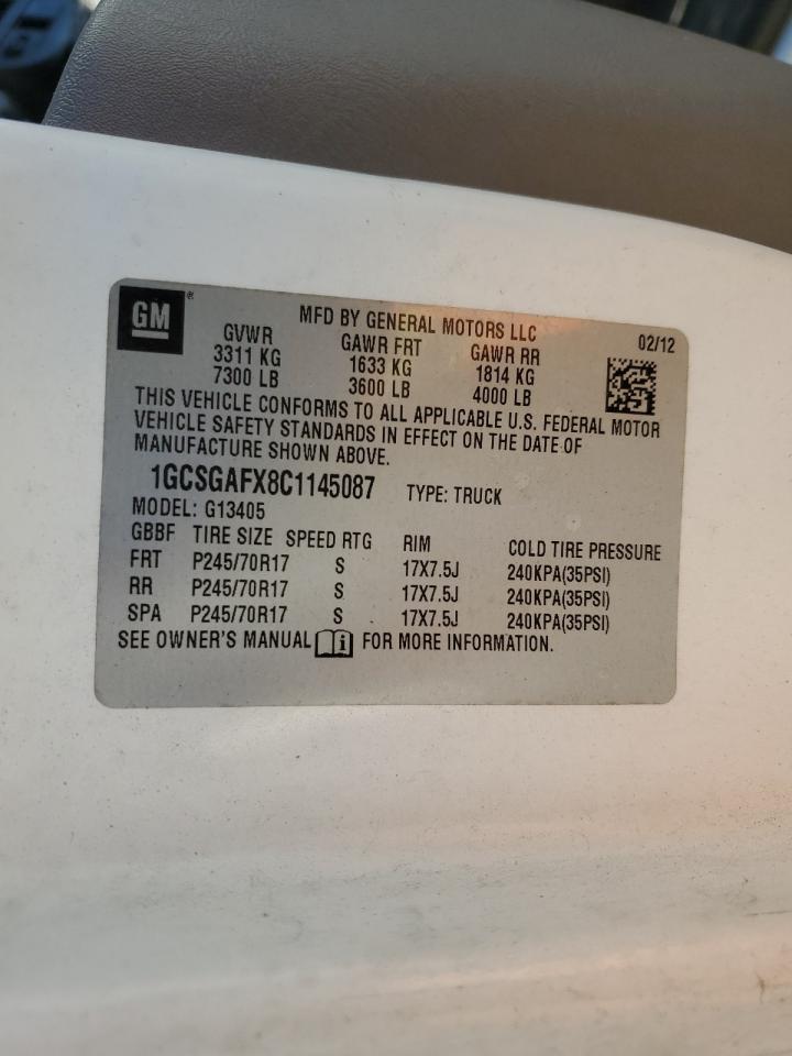 2012 Chevrolet Express G1500 VIN: 1GCSGAFX8C1145087 Lot: 91280045