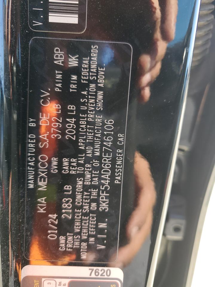 2024 Kia Forte Gt Line VIN: 3KPF54AD6RE746106 Lot: 92437535