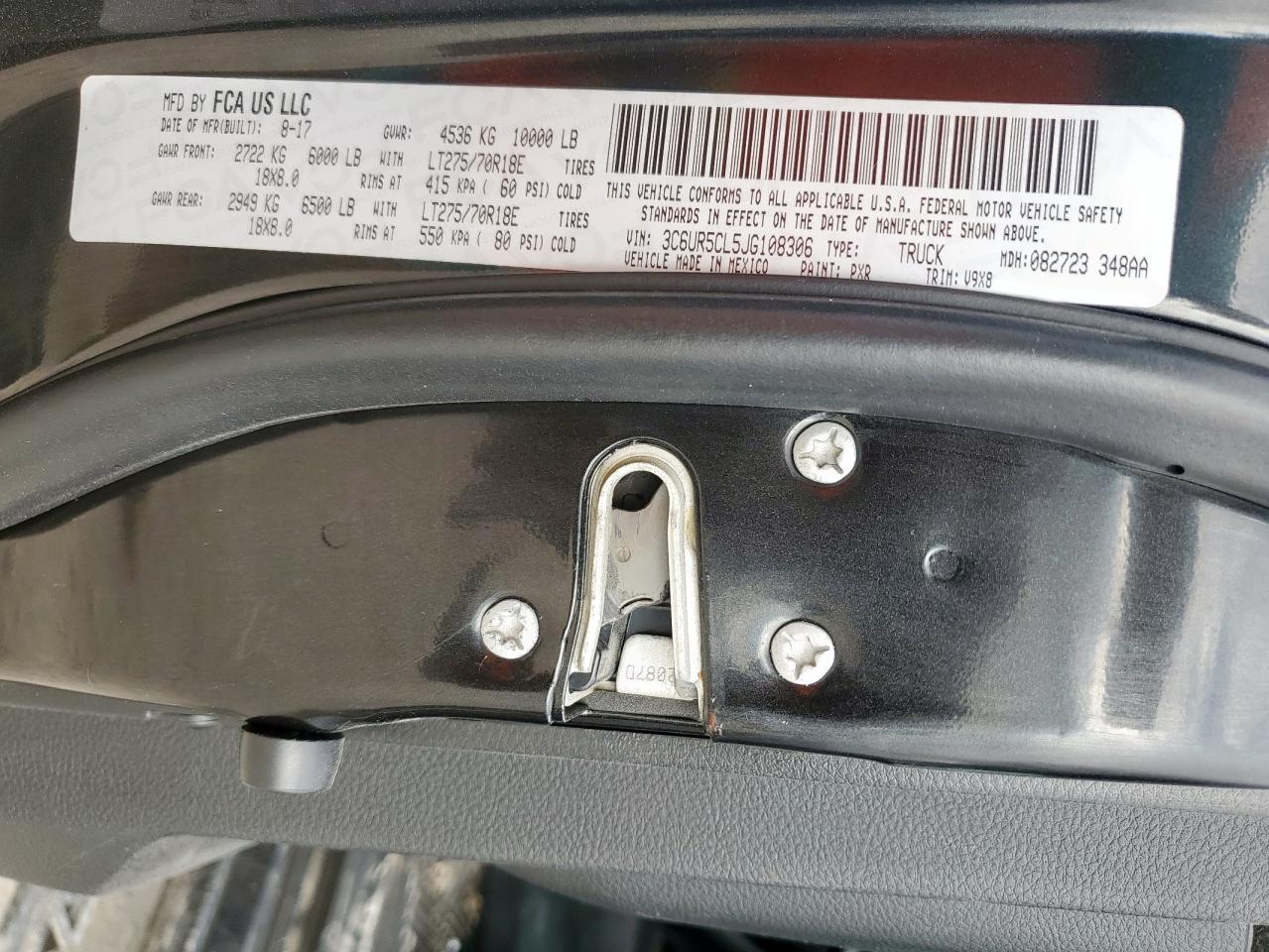 2018 Ram 2500 St VIN: 3C6UR5CL5JG108306 Lot: 93235295