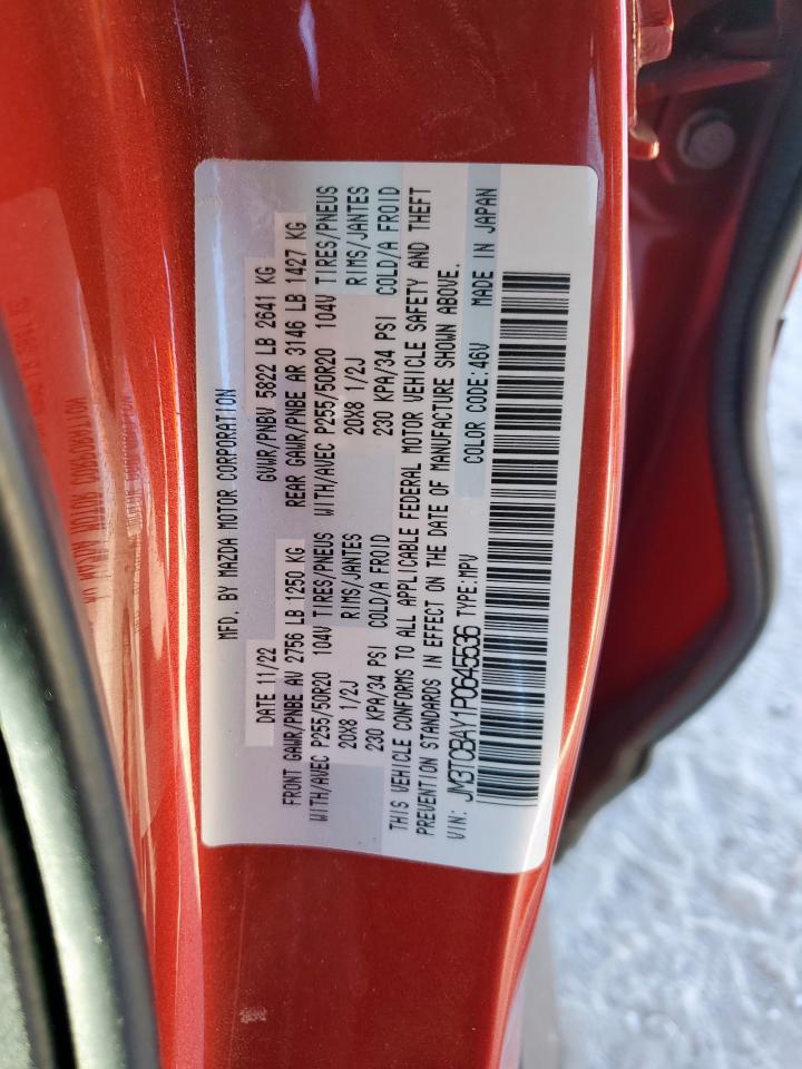 2023 Mazda Cx-9 Touring Plus VIN: JM3TCBAY1P0645536 Lot: 92364405