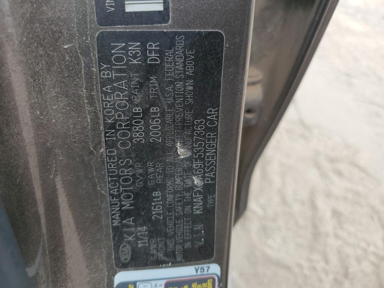 2015 Kia Forte Lx VIN: KNAFX4A69F5357363 Lot: 93129745