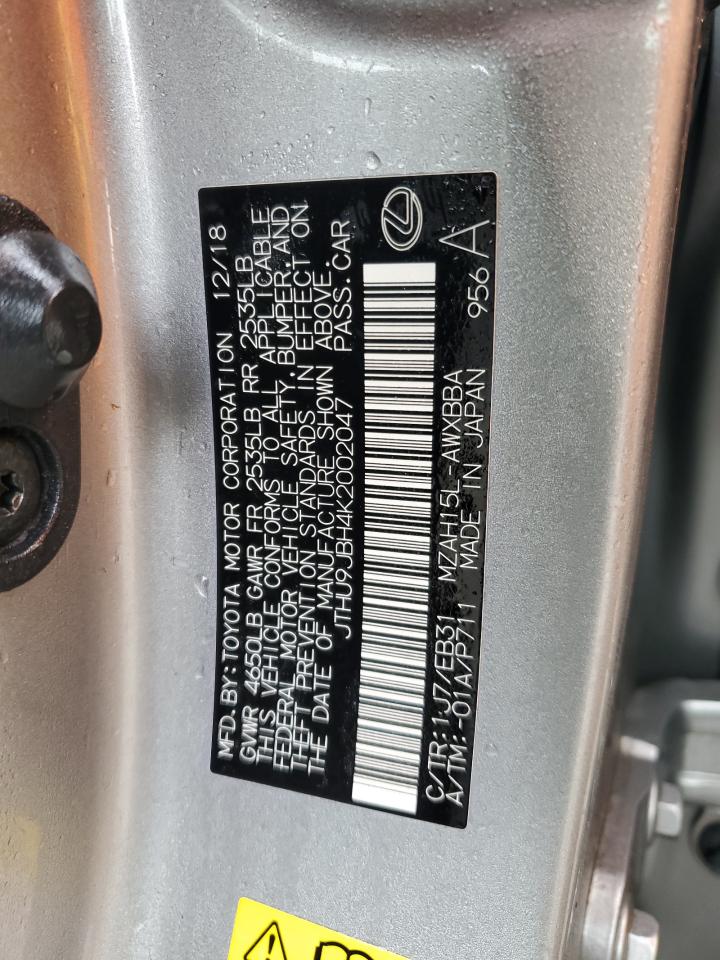 2019 Lexus Ux 250H VIN: JTHU9JBH4K2002047 Lot: 92690395