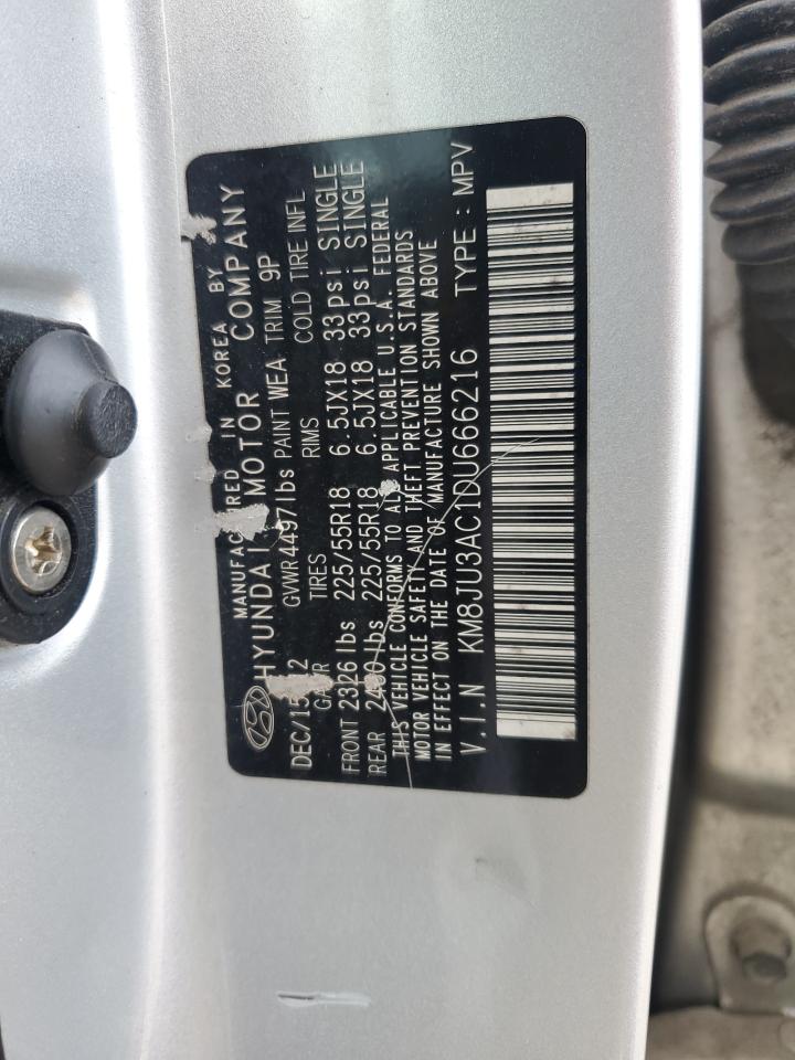 2013 Hyundai Tucson Gls VIN: KM8JU3AC1DU666216 Lot: 86890395