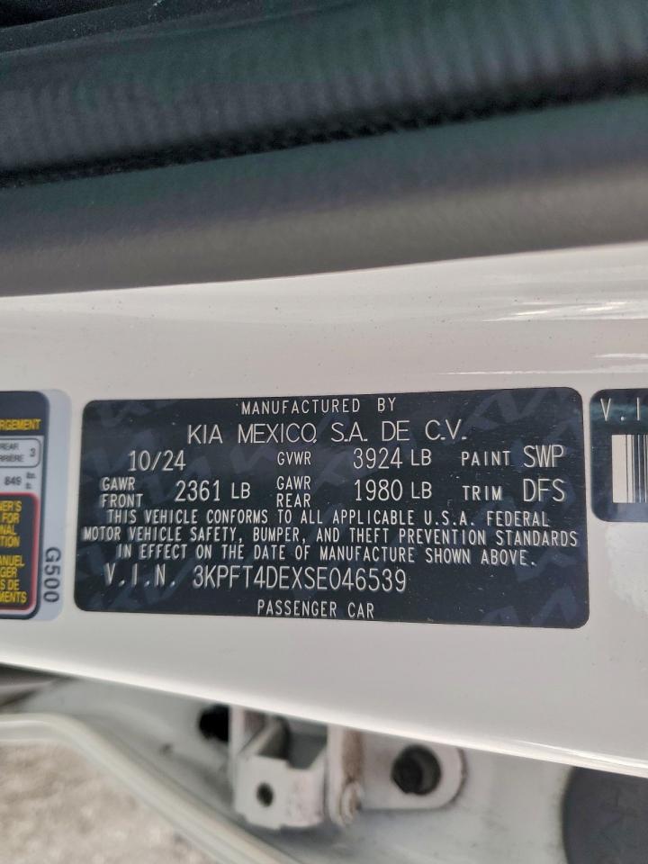 2025 Kia K4 Lx VIN: 3KPFT4DEXSE046539 Lot: 93659735