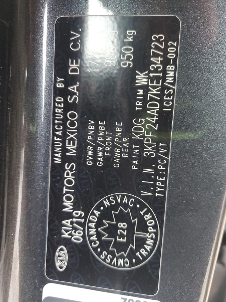 2019 Kia Forte Fe VIN: 3KPF24AD7KE134723 Lot: 85522255