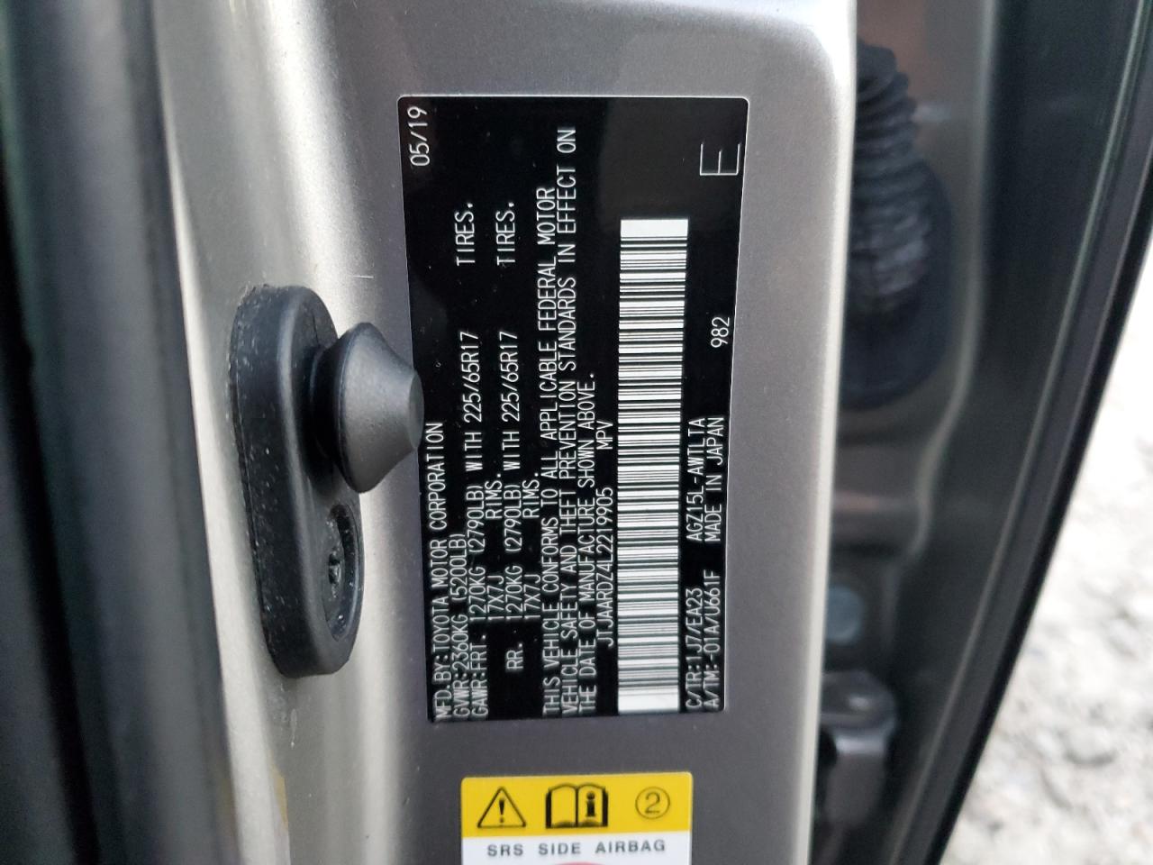 2020 Lexus Nx 300 Base VIN: JTJAARDZ4L2219905 Lot: 91167865