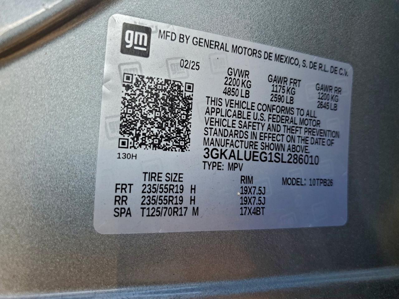 2025 GMC Terrain Elevation VIN: 3GKALUEG1SL286010 Lot: 92915315