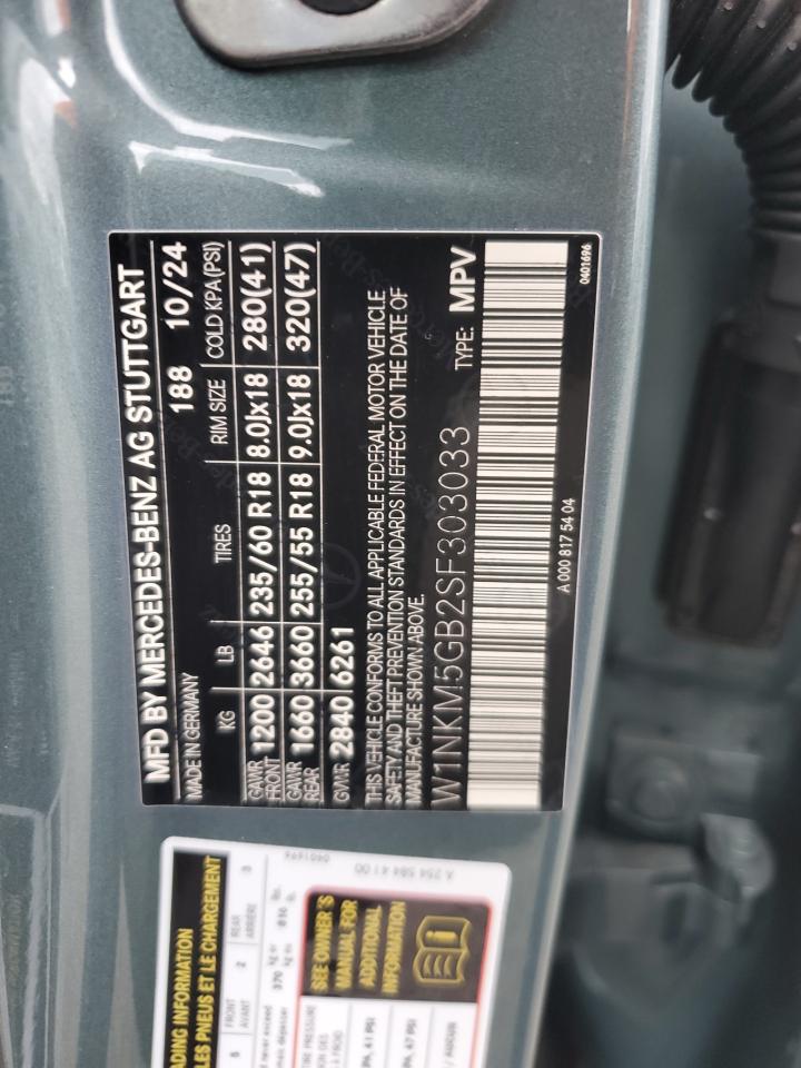 2025 Mercedes-Benz Glc 350E VIN: W1NKM5GB2SF303033 Lot: 91399005