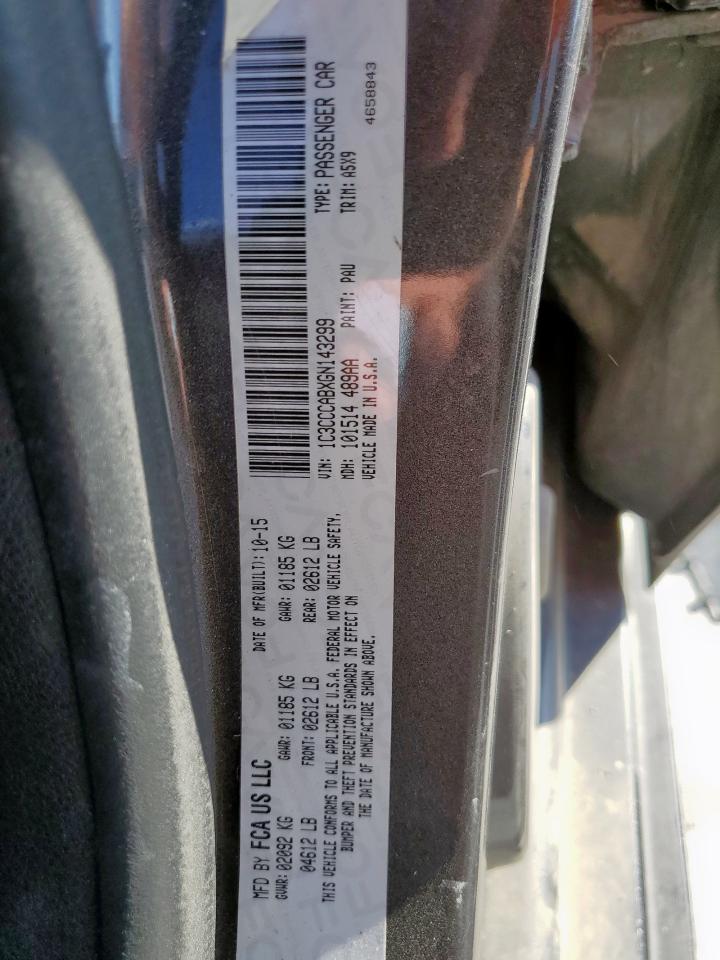 2016 Chrysler 200 Limited VIN: 1C3CCCABXGN143299 Lot: 93098325