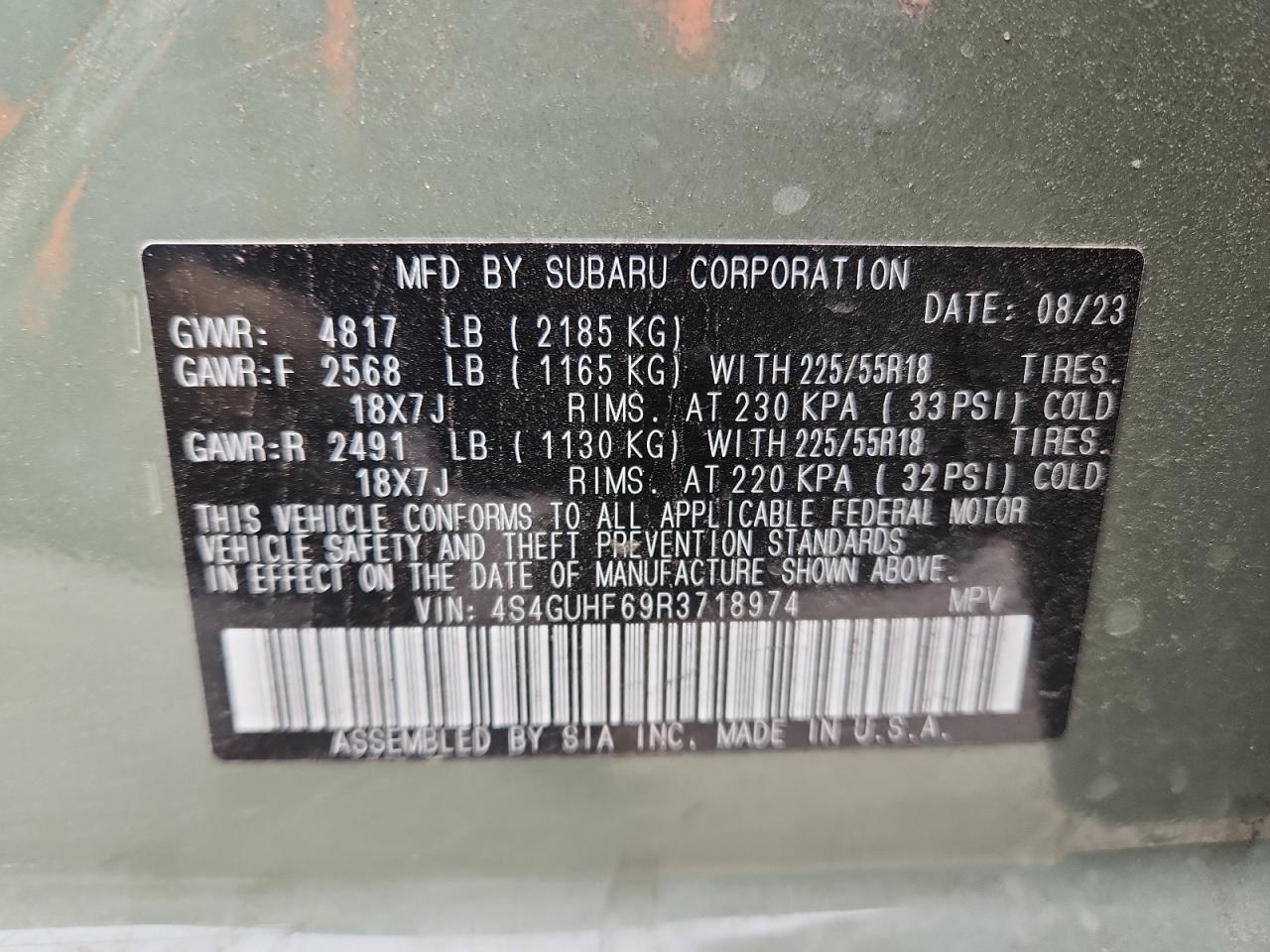 2024 Subaru Crosstrek Sport VIN: 4S4GUHF69R3718974 Lot: 90872645