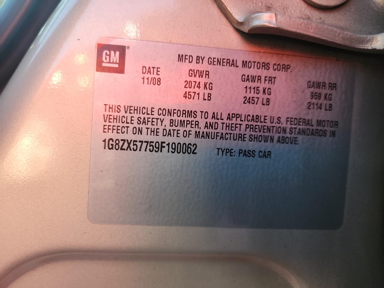 2009 Saturn Aura Xr VIN: 1G8ZX57759F190062 Lot: 92717585