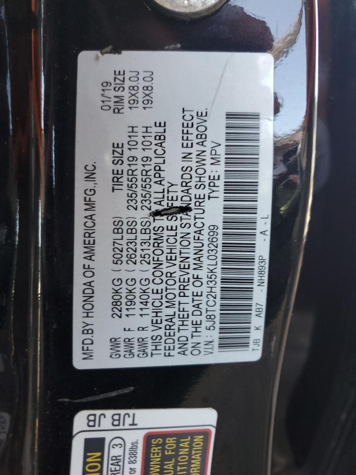 2019 Acura Rdx VIN: 5J8TC2H35KL032699 Lot: 92323625