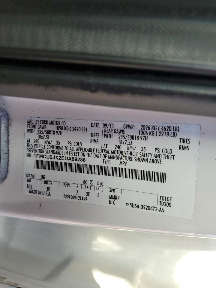 2014 Ford Escape Titanium VIN: 1FMCU0JX2EUA89286 Lot: 91798695